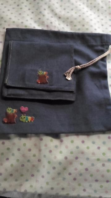 虫ちゃんの巾着袋&ペッタンコミニポーチ < キッズ/ベビー 虫ちゃんの巾着袋&ペッタンコミニポーチ < キッズ/ベビーの