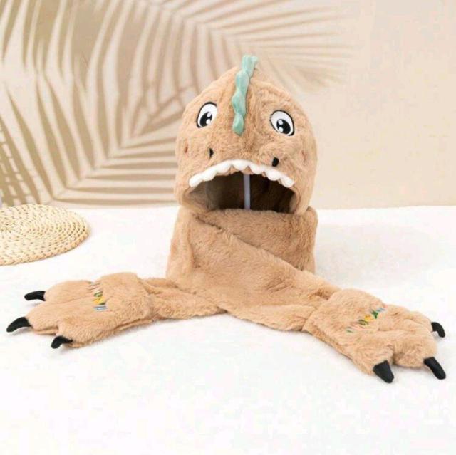 ベビー★新品★もふもふ怪獣のマフラー付帽子/ベージュ < キッズ/ベビー  ベビー★新品★もふもふ怪獣のマフラー付帽子/ベージュ  < キッズ/ベビーの