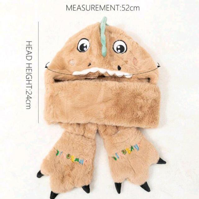 ベビー★新品★もふもふ怪獣のマフラー付帽子/ベージュ < キッズ/ベビー  ベビー★新品★もふもふ怪獣のマフラー付帽子/ベージュ < キッズ/ベビーの