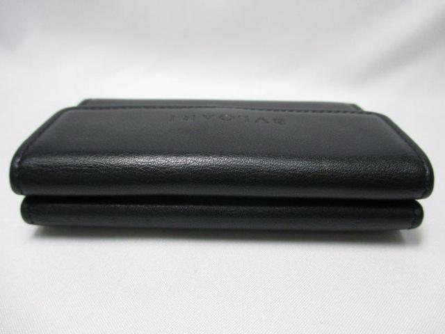 超美品 BVLGARI ブルガリ コンパクト財布 レザー三つ折り財布 黒 本物 < ブランド  超美品 BVLGARI ブルガリ コンパクト財布 レザー三つ折り財布 黒 本物 < ブランドの
