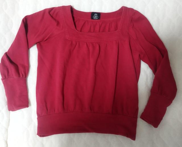 Angel Rondo 赤 長袖 スクエアえりスウェットトレーナートップス < 女性ファッション Angel Rondo 赤 長袖 スクエアえりスウェットトレーナートップス < 女性ファッションの