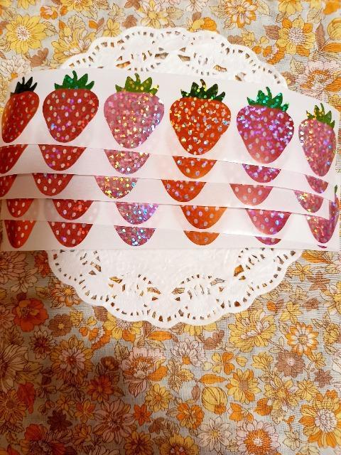 お裾分け☆キラキラ苺のシール5セット☆ < インテリア/ライフ お裾分け☆キラキラ苺のシール5セット☆ < インテリア/ライフの