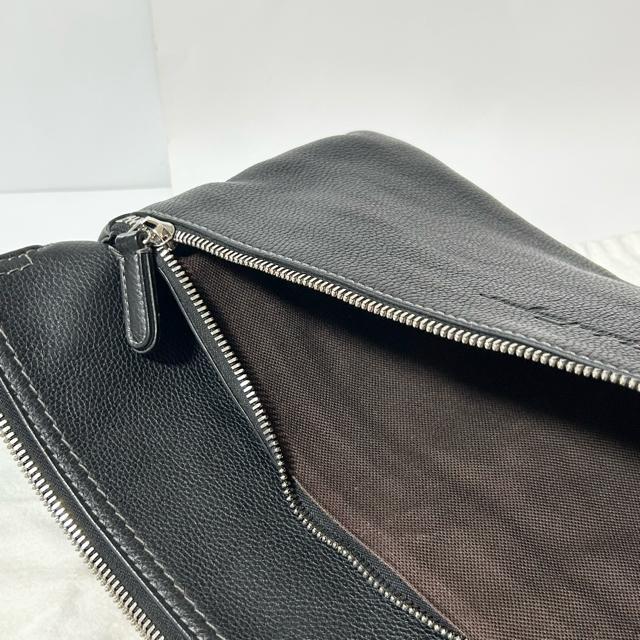 Salvatore Ferragamo �t�F���K�� EO-24-9834 ���U�[ �Z�J���h �N���b�` �o�b�O �u���b�N �V���o�[ �� �u�����h�� 