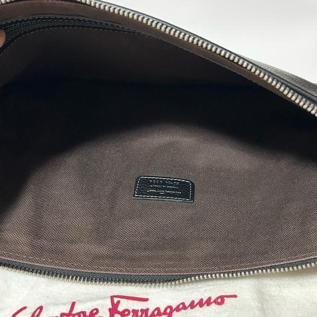 Salvatore Ferragamo �t�F���K�� EO-24-9834 ���U�[ �Z�J���h �N���b�` �o�b�O �u���b�N �V���o�[ �� �u�����h�� 