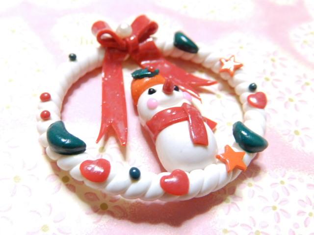 デコパーツ♪樹脂粘土 X'mas/クリスマス リボンリース 雪だるま < 香水/コスメ/ネイル デコパーツ♪樹脂粘土 X'mas/クリスマス リボンリース 雪だるま < 香水/コスメ/ネイルの