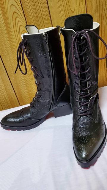 正規未 ハイド ロエン ヒロムタカハラ ディア レースアップ ロングレザーブーツ 黒 赤 40/ 7cmヒール ライダース 付属有 < ブランド 正規未 ハイド ロエン ヒロムタカハラ ディア レースアップ ロングレザーブーツ 黒 赤 40/ 7cmヒール ライダース 付属有 < ブランドの