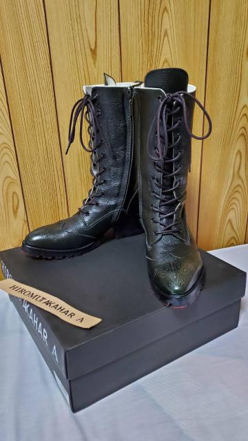 正規未 ハイド ロエン ヒロムタカハラ ディア レースアップ ロングレザーブーツ 黒 赤 40/ 7cmヒール ライダース 付属有 < ブランド 正規未 ハイド ロエン ヒロムタカハラ ディア レースアップ ロングレザーブーツ 黒 赤 40/ 7cmヒール ライダース 付属有 < ブランドの