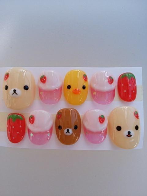 売り切りsale☆ジェルネイル.くまフェイス.イチゴクリームソーダ.ショート < 香水/コスメ/ネイル  売り切りsale☆ジェルネイル.くまフェイス.イチゴクリームソーダ.ショート  < 香水/コスメ/ネイルの