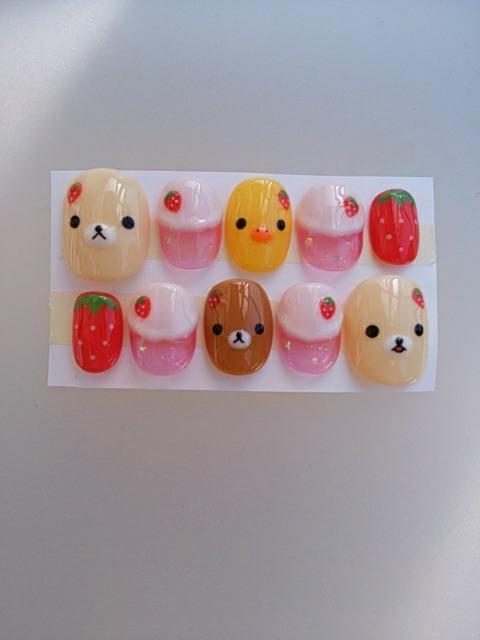 売り切りsale☆ジェルネイル.くまフェイス.イチゴクリームソーダ.ショート < 香水/コスメ/ネイル  売り切りsale☆ジェルネイル.くまフェイス.イチゴクリームソーダ.ショート < 香水/コスメ/ネイルの