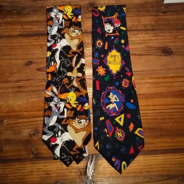 90‘s ルーニーテューンズ +ボリス&ナターシャ シルクネクタイ 未使用 < 男性ファッション  90‘s ルーニーテューンズ +ボリス&ナターシャ シルクネクタイ 未使用  < 男性ファッションの