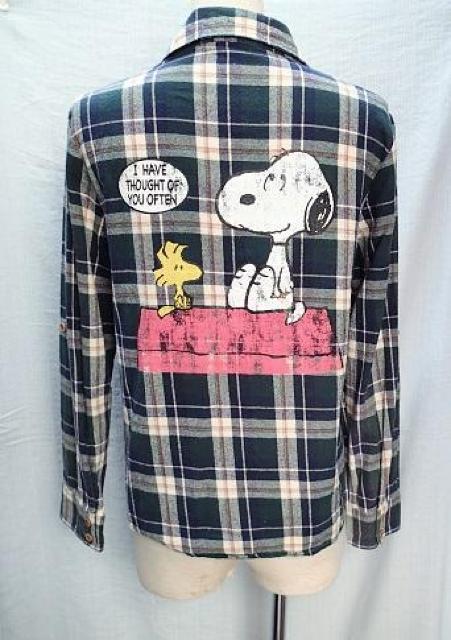 ��BROWNY�^���B���e�[�W�H �`�F�b�N���~SNOOPY �X�k�[�s�[ �l���V���c  ��100%�^�O���[���n�^�T�C�YF  �� �����t�@�b�V������ 