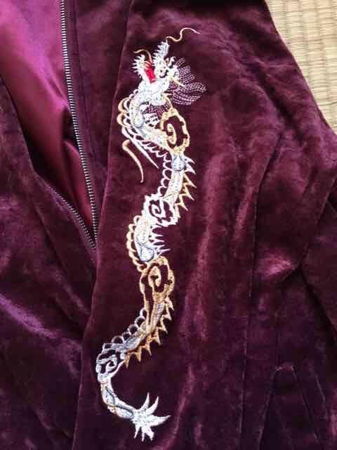 WEGO・トラ刺繍リバーシブルベロアスカジャン。ワインレッド < ブランド WEGO・トラ刺繍リバーシブルベロアスカジャン。ワインレッド < ブランドの