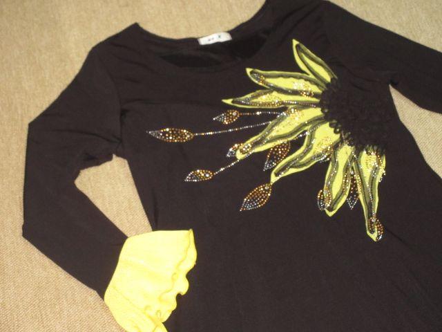 BIGヒマワリモチーフ*フリルロング丈ドレスワンピース(黒) < 女性ファッション  BIGヒマワリモチーフ*フリルロング丈ドレスワンピース(黒) < 女性ファッションの