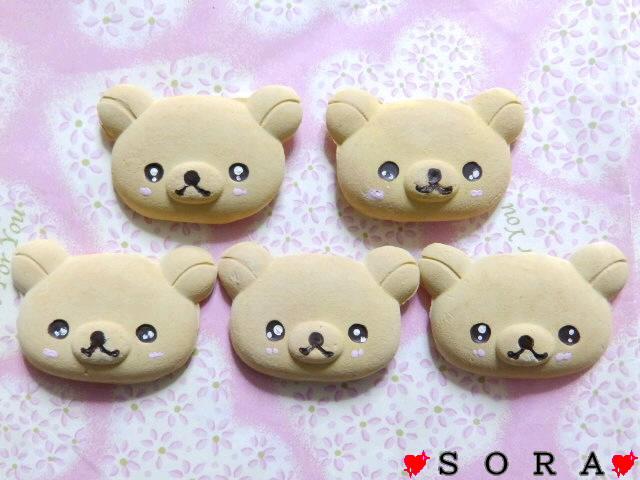 デコパーツ♪樹脂粘土 ふっくら キラキラ目クマさん パン 5個セット < 香水/コスメ/ネイル デコパーツ♪樹脂粘土 ふっくら キラキラ目クマさん パン 5個セット < 香水/コスメ/ネイルの