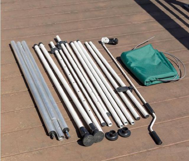 オーニング シェード つっぱり 2m 庭 おしゃれ カラー3色有り < レジャー/スポーツ  オーニング シェード つっぱり 2m 庭 おしゃれ カラー3色有り < レジャー/スポーツの