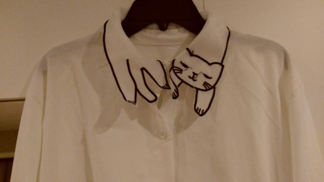 猫襟ブラウス 白 Мサイズ < 女性ファッション  猫襟ブラウス 白 Мサイズ < 女性ファッションの