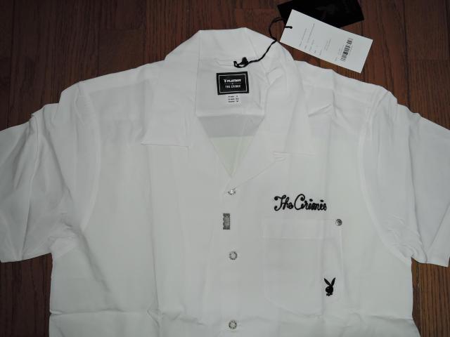 新品 THE CRIMIE クライミー × PLAYBOY プレーボーイ フォトプリント 開襟 半袖シャツ S 白 レーヨン < ブランド  新品 THE CRIMIE クライミー × PLAYBOY プレーボーイ フォトプリント 開襟 半袖シャツ S 白 レーヨン < ブランドの