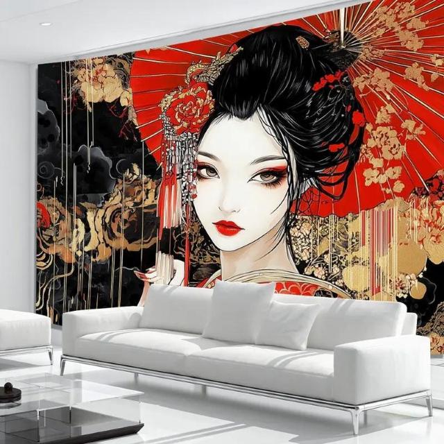 ����������2890�~��240�~180cm�̃G���K���g��3D�|�҃A�[�g�^�y�X�g���[ -�N�₩�ȓ��{���|���G�X�e���Ǒ����A�ԂƋ��̉ԕ� �� �C���e���A/���C�t�� 