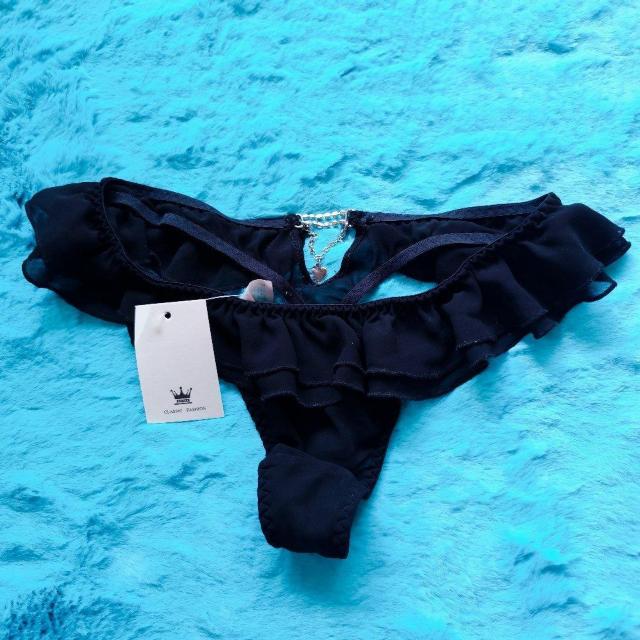バックジュエリーがSexy。。。シフォンフリルTバック。。。パンティー。。。ショーツ。。。ブラック。。。 < 女性ファッション  バックジュエリーがSexy。。。シフォンフリルTバック。。。パンティー。。。ショーツ。。。ブラック。。。  < 女性ファッションの