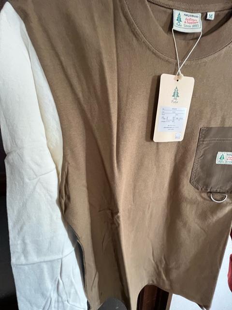 Mサイズ!高貴紳士的!ブランド品!WOODS FieId!長袖!Tシャツ!胸ポケット付き!新品タグ付き! < 男性ファッション Mサイズ!高貴紳士的!ブランド品!WOODS FieId!長袖!Tシャツ!胸ポケット付き!新品タグ付き! < 男性ファッションの