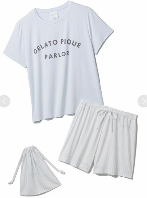 ジェラートピケ ワンポイントロゴTシャツ&ショートパンツ&巾着3点SET < ブランド  ジェラートピケ ワンポイントロゴTシャツ&ショートパンツ&巾着3点SET  < ブランドの