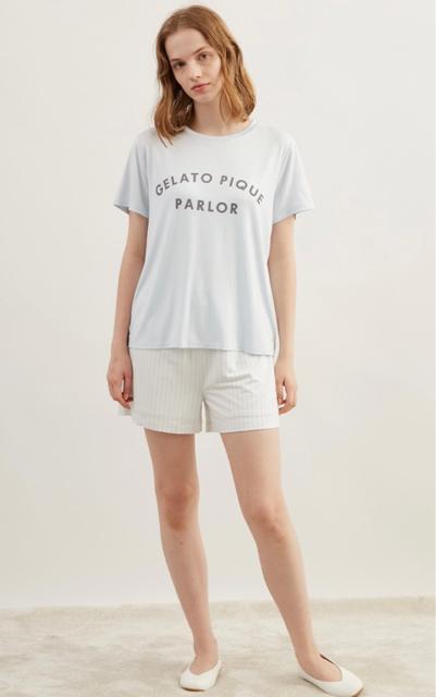 ジェラートピケ ワンポイントロゴTシャツ&ショートパンツ&巾着3点SET < ブランド  ジェラートピケ ワンポイントロゴTシャツ&ショートパンツ&巾着3点SET < ブランドの