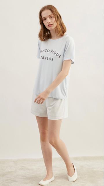 ジェラートピケ ワンポイントロゴTシャツ&ショートパンツ&巾着3点SET < ブランド  ジェラートピケ ワンポイントロゴTシャツ&ショートパンツ&巾着3点SET < ブランドの