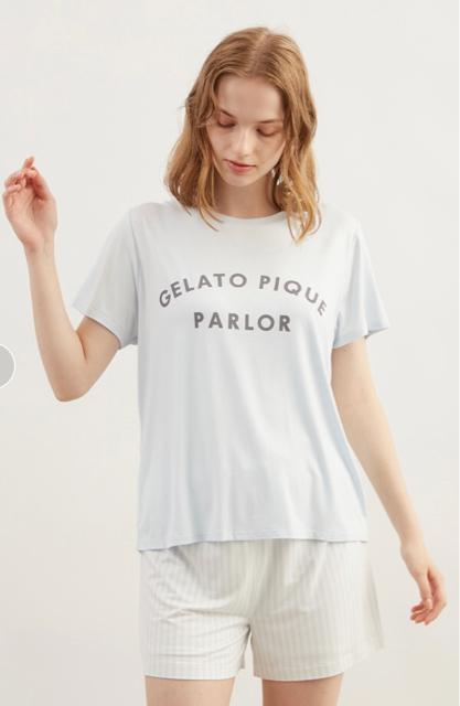 ジェラートピケ ワンポイントロゴTシャツ&ショートパンツ&巾着3点SET < ブランド  ジェラートピケ ワンポイントロゴTシャツ&ショートパンツ&巾着3点SET < ブランドの