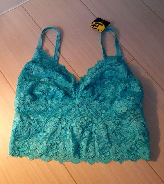 可愛い♪レース キャミソール ブラジャー インナー ストレッチ ヨガ◆エメラルドグリーン◆S < 女性ファッション  可愛い♪レース キャミソール ブラジャー インナー ストレッチ ヨガ◆エメラルドグリーン◆S  < 女性ファッションの