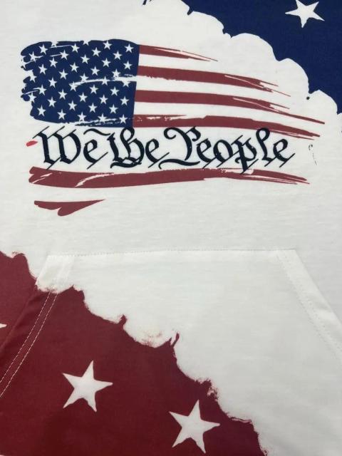 超お買い得1990円★星条旗プリント入りひも付きフーディー カンガルーポケットスウェットシャツ USAサイズS(日本サイズL相当) < 女性ファッション  超お買い得1990円★星条旗プリント入りひも付きフーディー カンガルーポケットスウェットシャツ USAサイズS(日本サイズL相当) < 女性ファッションの