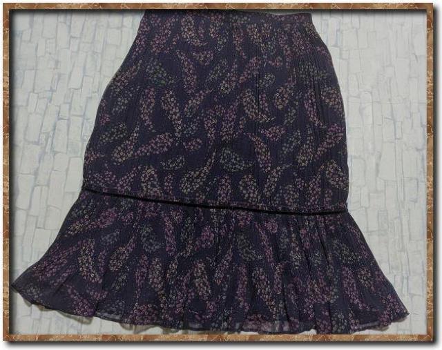 花柄プリーツシフォンスカート 紫☆レリアン < ブランド  花柄プリーツシフォンスカート 紫☆レリアン < ブランドの