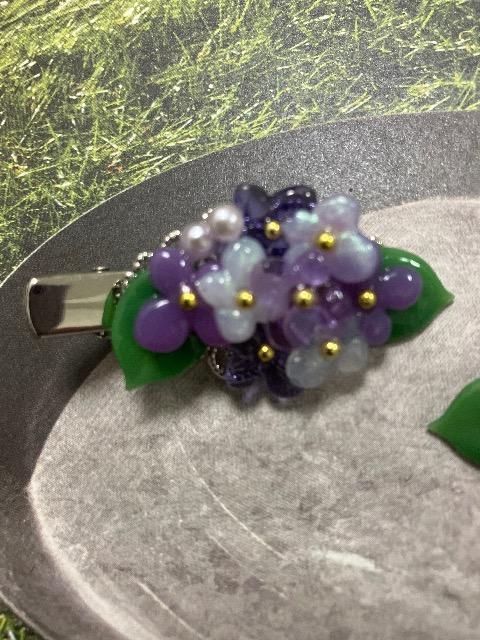 ハンドメイド レジン アジサイ ヘアクリップ 2個セット < 女性ファッション  ハンドメイド レジン アジサイ ヘアクリップ 2個セット < 女性ファッションの
