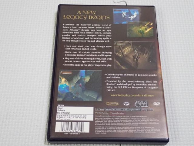 PS2BALDUR'S GATE DARK ALLIANCE CO kĔ  Q[{/\tg 