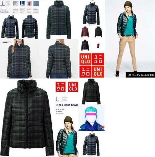 ���j�N�� �E���g�����C�g�_�E���W���P�b�g�i�v�����g�j�`�F�b�N�� �k�T�C�Y UNIQLO ULTRA LIGHT DOWN �� �u�����h�� 