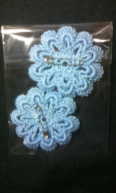 ★レース手編みのコサージュ★2個セット★青★送料込み★ < ペット/手芸/園芸  ★レース手編みのコサージュ★2個セット★青★送料込み★ < ペット/手芸/園芸の
