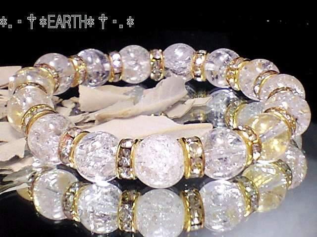 天然石★10ミリ爆裂クラック水晶金色ロンデルAAA数珠 < 女性アクセサリー/時計 天然石★10ミリ爆裂クラック水晶金色ロンデルAAA数珠 < 女性アクセサリー/時計の