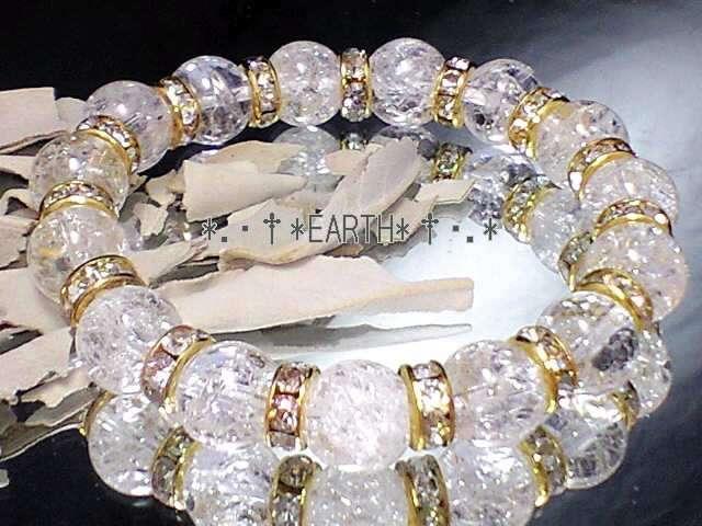 天然石★10ミリ爆裂クラック水晶金色ロンデルAAA数珠 < 女性アクセサリー/時計 天然石★10ミリ爆裂クラック水晶金色ロンデルAAA数珠 < 女性アクセサリー/時計の