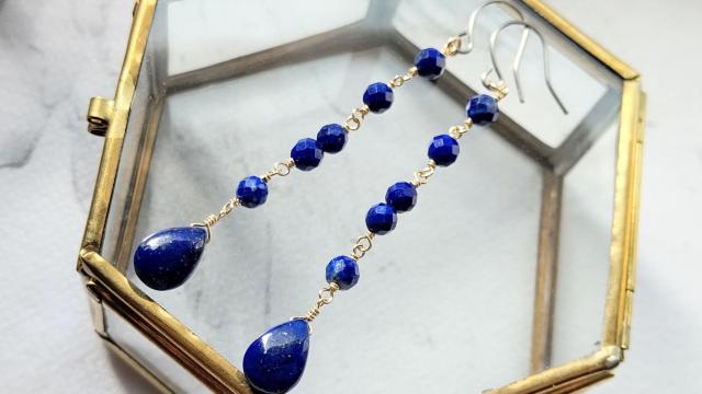 14kgf*ラピスラズリのピアス*23054 < 女性アクセサリー/時計 14kgf*ラピスラズリのピアス*23054 < 女性アクセサリー/時計の