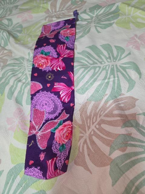 ★紫×薔薇リボンハートレースラメ入シンデレラ柄リコーダー入れ巾着袋 < キッズ/ベビー  ★紫×薔薇リボンハートレースラメ入シンデレラ柄リコーダー入れ巾着袋 < キッズ/ベビーの