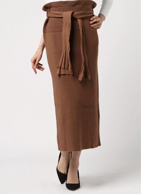 And A アンドエー ベルト付き ニット ロング スカート < 女性ファッション And A アンドエー ベルト付き ニット ロング スカート < 女性ファッションの