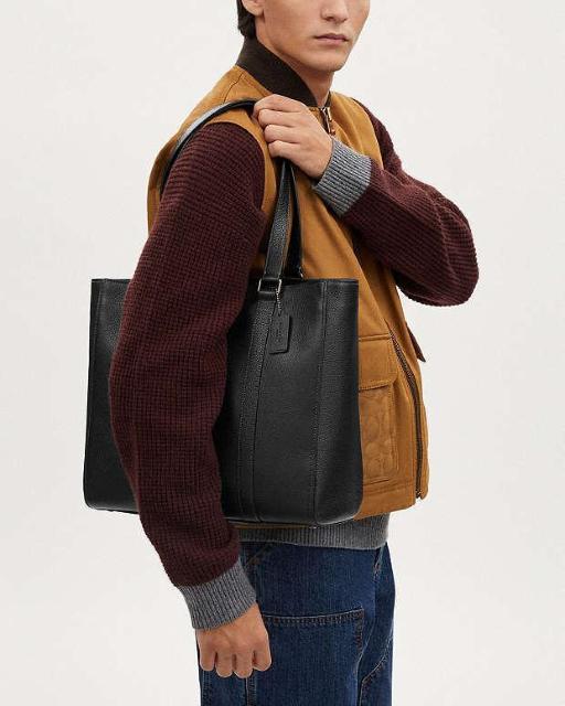 121000円★新品&正規品保証★コーチ ★ぺブルレザー★ダブル ハンドル トートバッグ黒 < ブランド  121000円★新品&正規品保証★コーチ ★ぺブルレザー★ダブル ハンドル トートバッグ黒 < ブランドの
