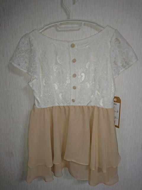 新品!GRL☆ レース切替え ペプラムチュニック L ベージュ < ブランド  新品!GRL☆ レース切替え ペプラムチュニック L ベージュ < ブランドの