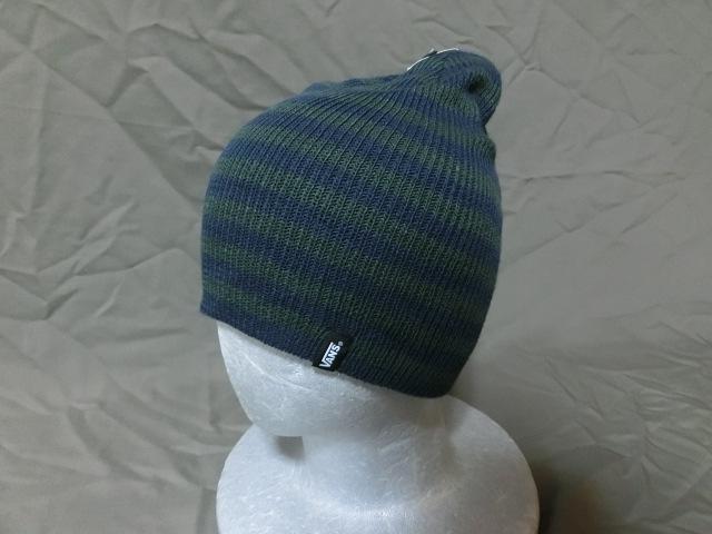 USA購入 バンズ【VANS】ボーダー柄ニットキャップ紺 x 緑 < 男性ファッション  USA購入 バンズ【VANS】ボーダー柄ニットキャップ紺 x 緑  < 男性ファッションの