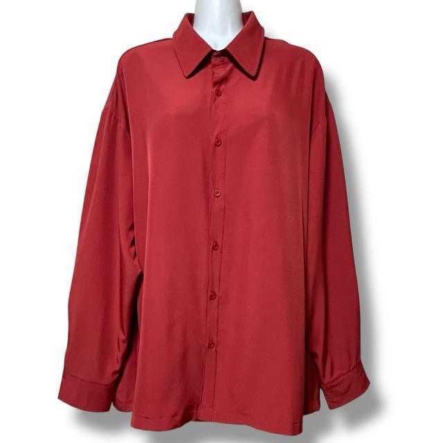 【新品/MEN'S】シンプル☆カラーシャツ/レッド < 男性ファッション  【新品/MEN'S】シンプル☆カラーシャツ/レッド < 男性ファッションの