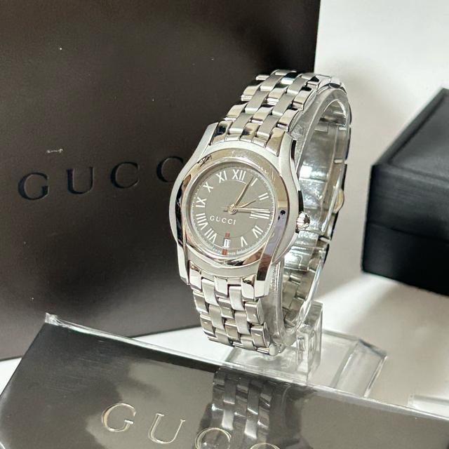 GUCCI �O�b�` G�N���X ���f�B�[�X�E�H�b�` �r���v �N�H�[�c 5500L �O���[ �V���o�[ ���[�}�� ����ǍD �� �u�����h�� 
