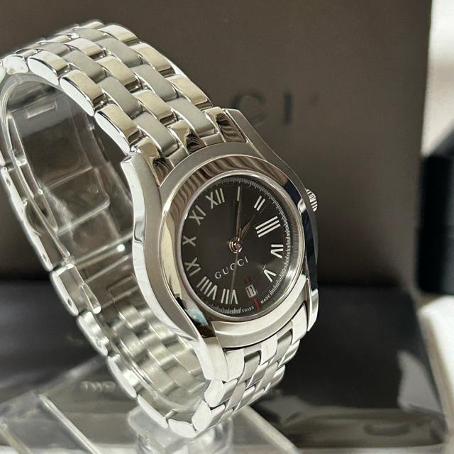GUCCI �O�b�` G�N���X ���f�B�[�X�E�H�b�` �r���v �N�H�[�c 5500L �O���[ �V���o�[ ���[�}�� ����ǍD �� �u�����h�� 