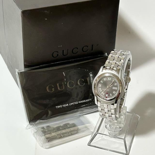 GUCCI �O�b�` G�N���X ���f�B�[�X�E�H�b�` �r���v �N�H�[�c 5500L �O���[ �V���o�[ ���[�}�� ����ǍD �� �u�����h�� 