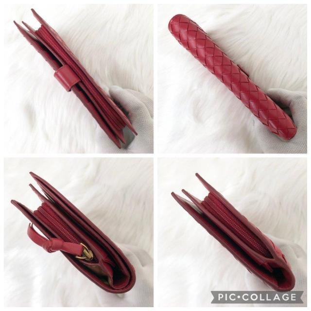 【極美品】 BOTTEGA VENETA ボッテガヴェネタ 二つ折り財布 ミディアムウォレット イントレチャート レッド < ブランド 【極美品】 BOTTEGA VENETA ボッテガヴェネタ 二つ折り財布 ミディアムウォレット イントレチャート レッド < ブランドの