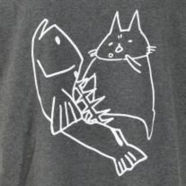 mintNeko・秋田限定ハタハタ&ネコイラストTシャツ。グレー < ブランド mintNeko・秋田限定ハタハタ&ネコイラストTシャツ。グレー < ブランドの