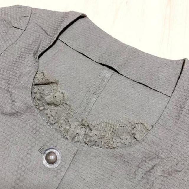 【美品】麻混ノーカラー半袖ジャケット/M/カーキ/N'atour plus < 女性ファッション  【美品】麻混ノーカラー半袖ジャケット/M/カーキ/N'atour plus < 女性ファッションの